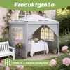 UISEBRT 3x3 m šedý párty stan, zahradní altán s bočními Náhled obrázku produktu 2