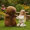 Mascotte grande peluche giocattolo capibara con sciarpa 100 Anteprima dell’immagine prodotto 4