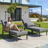Gartensofa 2-in-1 Outdoor Loungsofa verstelbar mit 11cm Produktbild-Vorschau 3