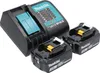 A Makita battery charger with two batteries. Podgląd zdjęcia produktu