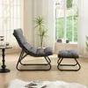 Fauteuil de jardin avec repose-pieds intégré - Noir/Gris - Voir les images du produit 4