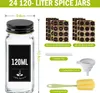 UISEBRT Sada 24 dóz na koření s víčky - Skleněné dózy s Náhled obrázku produktu 2