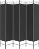 A black folding screen with a metal frame. Náhled obrázku produktu