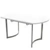 A white dining table with silver legs on a white background. Náhled obrázku produktu