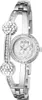 A silver Guess watch with a floral design on the face and crystal embellishments on the band. Produktbild-Vorschau
