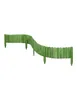 A green wooden garden border fence on a white background. Voir les images du produit
