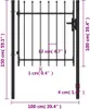 Brama Jednoskrzydłowa Z Grotami, Stal, 1X1 M, Czarna Podgląd zdjęcia produktu 7