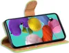 A book-style phone case for a Samsung Galaxy A51, shown open with the phone inside. Voir les images du produit