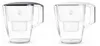 Two DAFI water filter pitchers are shown side-by-side against a white background. One pitcher has a gray lid, and the other has a white lid. Produktbild-Vorschau