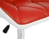 A close-up view of the seat of a red and white bar stool. Anteprima dell’immagine prodotto
