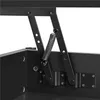 A close-up view of the internal mechanism of a lifting table, showing a black metal scissor lift mechanism with a spring. Produktbild-Vorschau