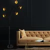 Stehleuchte, Dekorstanzungen, Textil, schwarz gold, 5x E14 Produktbild-Vorschau 4