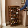 Casier à vin Relaxdays, 28 bouteilles, bois de noyer, 94 x Voir les images du produit 3