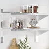 vidaXL Wandregal mit 2 Böden 75x40x60 cm Silbern Edelstahl Produktbild-Vorschau 2