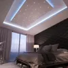 A bedroom with a bed, curtains, a telescope, and a unique star-themed ceiling. Produktbild-Vorschau