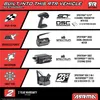 Marketing image detailing the components and features of an RTR vehicle. Voir les images du produit