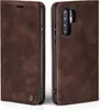 A brown flip case for a smartphone is shown from two angles. Produktbild-Vorschau