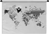 MuchoWow® Wandteppich Wandbehang Weltkarte - Pixel - Produktbild-Vorschau 1