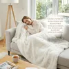 Weiß Kuscheldecke Plüsch Sofa Decke Super Soft Wohndecke Produktbild-Vorschau 8