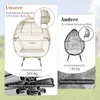 COSTWAY Chaise longue de jardin en osier avec 4 coussins, Voir les images du produit 4