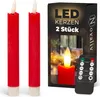 Stabkerzen LED mit Timer ROT 2er indoor mit 6 Stunden Timer Produktbild-Vorschau 1
