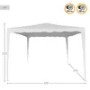 Tonnelle de jardin Aktive 300 x 250 x 300 cm Acier blanc Voir les images du produit 3