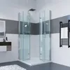 IMPTS Duschkabine Eckeinstieg 90x90 cm 180º Doppel Falttür Produktbild-Vorschau 3