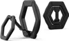 Two black magnetic ring stands are shown on a white background. One is open and the other is closed. Produktbild-Vorschau