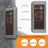 Close-up of a heating panel controller with labels and temperature settings, and a separate graphic showing temperature options. Anteprima dell’immagine prodotto