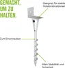 A metal screw-in post anchor with descriptive text. Voir les images du produit