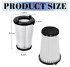 Two vacuum cleaner filters are shown with dimensions indicated by measurement lines and text. Produktbild-Vorschau