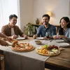 4 x Pizzaborden, bamboe, Ø 33 cm, serveerplank voor pizza, Productafbeelding-voorbeeld 2