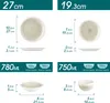 A diagram showing the dimensions and capacities of dinnerware items. Produktbild-Vorschau
