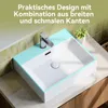 HOROW Hänge Waschbecken Keramik Aufsatzwaschbecken Weiß Produktbild-Vorschau 4