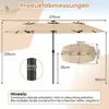 COSTWAY Doppelsonnenschirm 375x200cm, Gartenschirm mit Produktbild-Vorschau 3