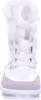 A front view of a white winter boot with fur trim and laces. Produktbild-Vorschau