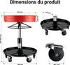 Wiltec Tabouret de mécanicien – capacité max. 150 kg – en Voir les images du produit 3
