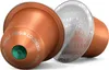 Two coffee capsules, one in focus and one slightly out of focus, on a white background. Produktbild-Vorschau