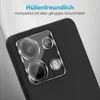 Close-up of a smartphone camera lens protector on a black phone. Produktbild-Vorschau