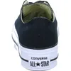 A rear view of a black Converse Chuck Taylor All Star Lift Ox sneaker against a white background. Voir les images du produit