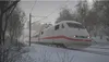 A train moving through a snowy landscape. Náhled obrázku produktu