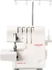 A white Singer overlock sewing machine is shown from a slightly angled front view against a white background. Produktbild-Vorschau
