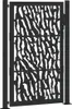 A black metal garden gate with a decorative cutout pattern. Podgląd zdjęcia produktu