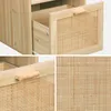 Collage of close-up shots of a wooden desk with rattan drawer fronts. Anteprima dell’immagine prodotto