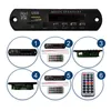 A collage of images showing a car audio board, its components, and a remote control. Podgląd zdjęcia produktu