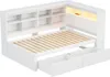 Jednolůžko z masivního dřeva 90x200 bílé s LED diodami a Náhled obrázku produktu 8