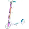 A white kick scooter with iridescent accents. Produktbild-Vorschau