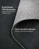 Close-up view of the underside and edge of a dark gray rug, highlighting its features. Produktbild-Vorschau