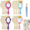 12 Stücke DIY Holzspiegel, Handwerk Holz Prinzessin Produktbild-Vorschau 1