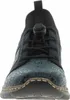 A front view of a blue and black sneaker. Voir les images du produit